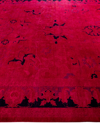 Contemporary Overdyed Wool Hand Knotted Pink Area Rug 8' 3" x 10' 2"