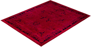 Contemporary Overdyed Wool Hand Knotted Pink Area Rug 8' 3" x 10' 2"
