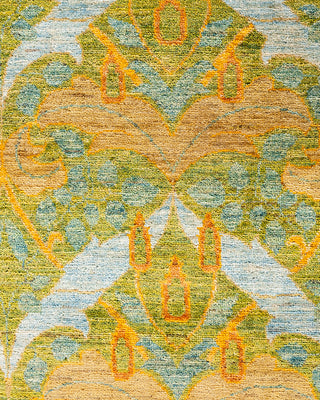 Modern - Contemporary Hand-Knotted Green Area Rug 8' 10" x 12' 3"