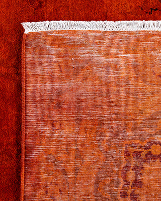 Contemporary Hand-Knotted Overdyed Red Area Rug 9' 2" x 12' 8"