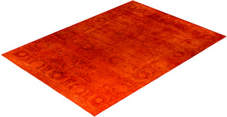 Contemporary Hand-Knotted Overdyed Red Area Rug 9' 2" x 12' 8"
