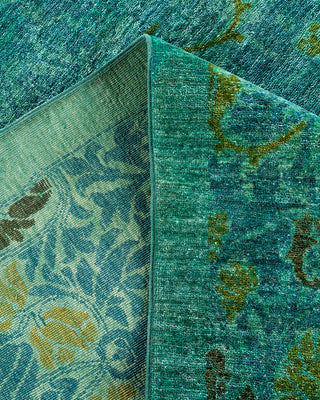 Contemporary Hand-Knotted Overdyed Blue Area Rug 6' 2" x 9' 0"