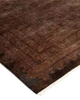 Contemporary Fine Vibrance Brown Wool Area Rug - 9' 4" x 12' 4"