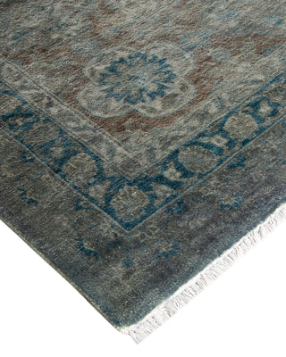 Modern Overdyed Hand Knotted Wool Gray Area Rug 9' 1" x 12' 1"