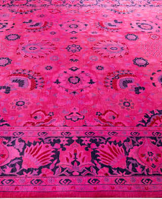 Overdyed One-of-a-Kind Wool Pink Area Rug 8' 3" x 10' 5"
