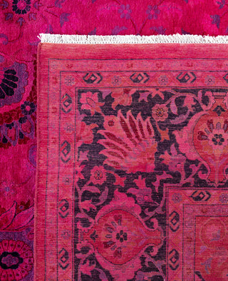 Overdyed One-of-a-Kind Wool Pink Area Rug 8' 3" x 10' 5"