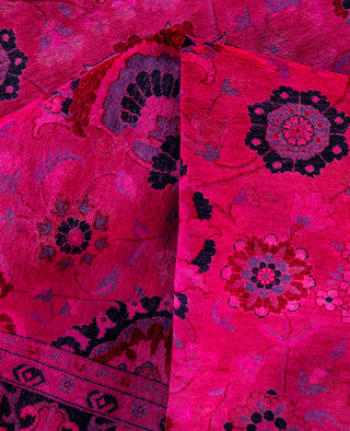 Overdyed One-of-a-Kind Wool Pink Area Rug 8' 3" x 10' 5"