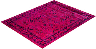 Overdyed One-of-a-Kind Wool Pink Area Rug 8' 3" x 10' 5"