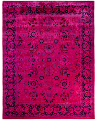 Overdyed One-of-a-Kind Wool Pink Area Rug 8' 3" x 10' 5"