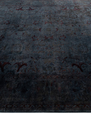 Contemporary Overdyed Wool Hand Knotted Black Area Rug 8' 0" x 9' 4"