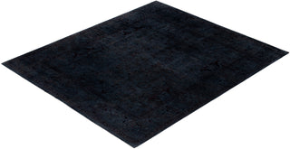 Contemporary Overdyed Wool Hand Knotted Black Area Rug 8' 0" x 9' 4"
