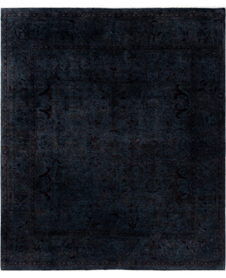 Contemporary Overdyed Wool Hand Knotted Black Area Rug 8' 0" x 9' 4"