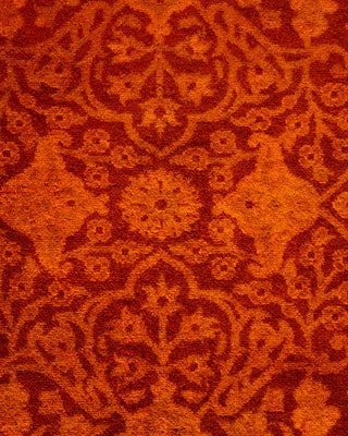 Modern Overdyed Hand Knotted Wool Orange Area Rug 5' 3" x 8' 1"
