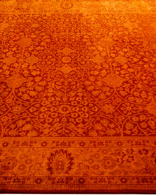 Contemporary Hand-Knotted Overdyed Orange Area Rug 5' 3" x 8' 1"