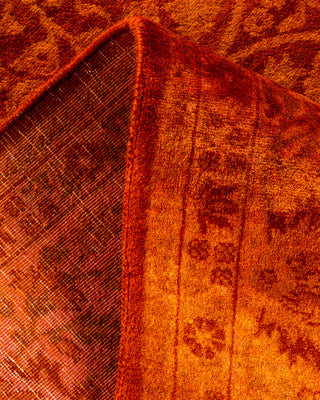 Contemporary Hand-Knotted Overdyed Orange Area Rug 5' 3" x 8' 1"