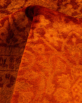 Contemporary Hand-Knotted Overdyed Orange Area Rug 5' 3" x 8' 1"