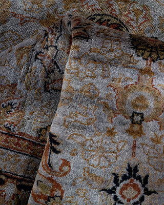 Contemporary Hand Knotted Overdyed Gray Area Rug 4' 7" x 6' 5"