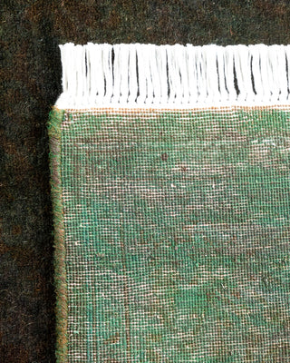 Contemporary Hand Knotted Overdyed Black Runner 2' 6" x 10' 2"