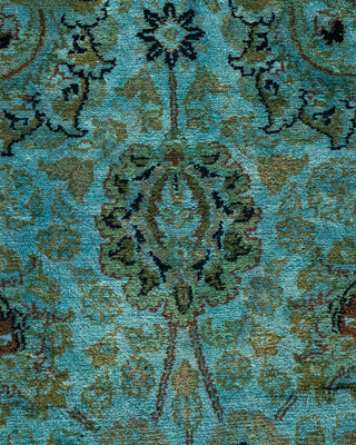Contemporary Hand Knotted Overdyed Blue Runner 2' 7" x 11' 0"