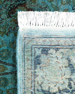 Contemporary Hand Knotted Overdyed Blue Runner 2' 7" x 11' 0"