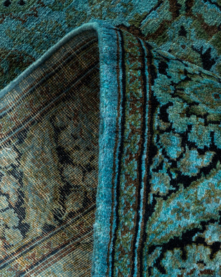 Contemporary Hand Knotted Overdyed Blue Runner 2' 7" x 11' 0"