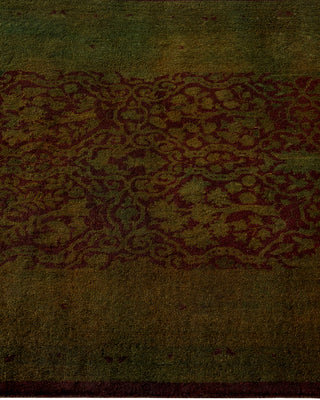 Contemporary Hand Knotted Overdyed Brown Runner 2' 7" x 11' 10"