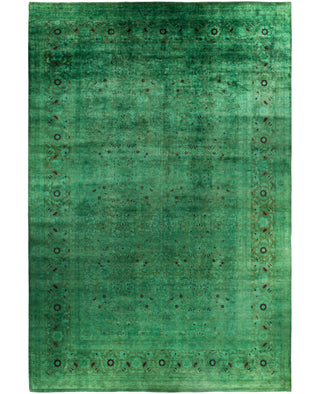 Overdyed One-of-a-Kind Wool Green Area Rug 12' 1" x 17' 10"