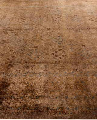 Contemporary Overdyed Wool Hand Knotted Gold Area Rug 8' 3" x 10' 2"