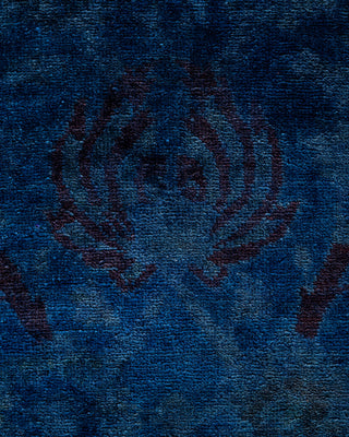 Contemporary Hand-Knotted Overdyed Blue Area Rug 6' 2" x 9' 3"