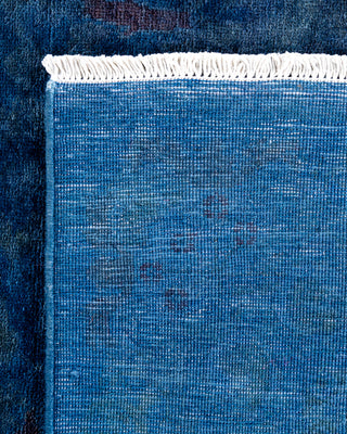 Contemporary Hand-Knotted Overdyed Blue Area Rug 6' 2" x 9' 3"