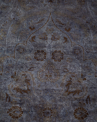 Contemporary Hand Knotted Overdyed Gray Area Rug 4' 2" x 6' 1"
