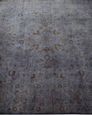 Modern Overdyed Hand Knotted Wool Gray Area Rug 4' 2" x 6' 1"