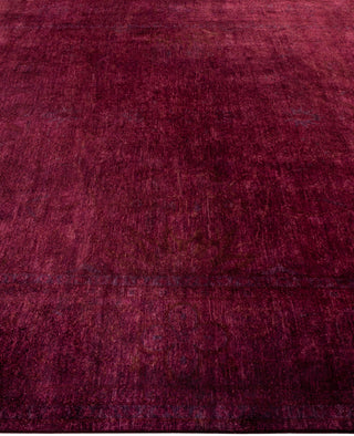 Contemporary Overdyed Wool Hand Knotted Purple Area Rug 8' 1" x 10' 1"