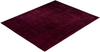 Contemporary Overdyed Wool Hand Knotted Purple Area Rug 8' 1" x 10' 1"