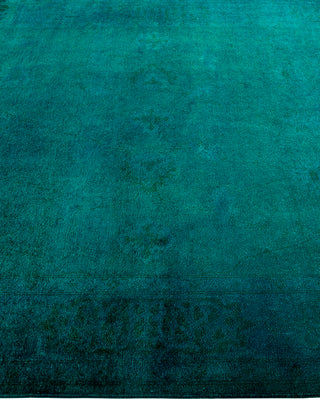 Contemporary Hand-Knotted Overdyed Green Area Rug 6' 0" x 9' 4"