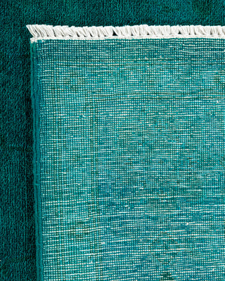 Contemporary Hand-Knotted Overdyed Green Area Rug 6' 0" x 9' 4"