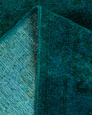 Contemporary Hand-Knotted Overdyed Green Area Rug 6' 0" x 9' 4"