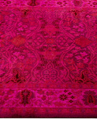 Contemporary Overdyed Wool Hand Knotted Purple Runner 3' 1" x 14' 10"
