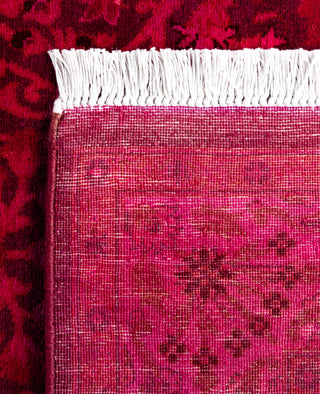 Contemporary Overdyed Wool Hand Knotted Purple Runner 3' 1" x 14' 10"