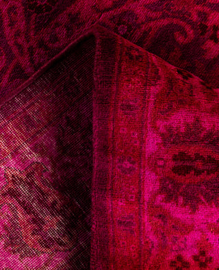 Contemporary Overdyed Wool Hand Knotted Purple Runner 3' 1" x 14' 10"