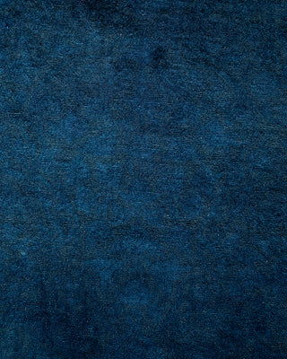 Contemporary Hand Knotted Overdyed Blue Runner 2' 7" x 13' 9"