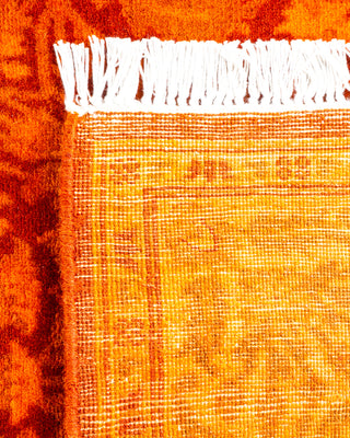 Modern Overdyed Hand Knotted Wool Orange Runner 2' 6" x 6' 5"