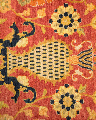 Traditional Hand Knotted Orange Area Rug 6' 3" x 8' 10"