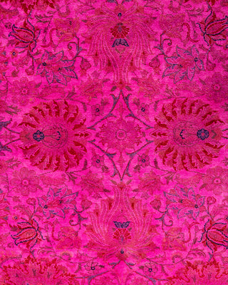 Contemporary Hand-Knotted Overdyed Pink Area Rug 6' 3" x 8' 10"