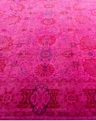 Contemporary Hand-Knotted Overdyed Pink Area Rug 6' 3" x 8' 10"