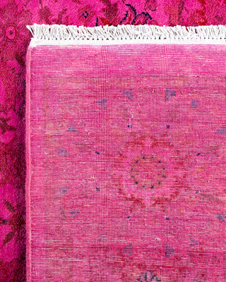 Contemporary Hand-Knotted Overdyed Pink Area Rug 6' 3" x 8' 10"