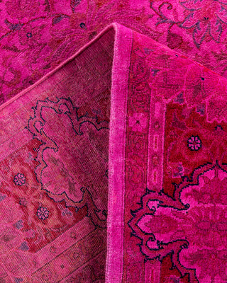 Contemporary Hand-Knotted Overdyed Pink Area Rug 6' 3" x 8' 10"