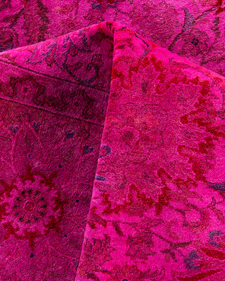 Contemporary Hand-Knotted Overdyed Pink Area Rug 6' 3" x 8' 10"