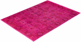 Contemporary Hand-Knotted Overdyed Pink Area Rug 6' 3" x 8' 10"