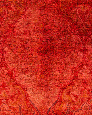 Contemporary Hand-Knotted Overdyed Orange Area Rug 6' 1" x 8' 2"